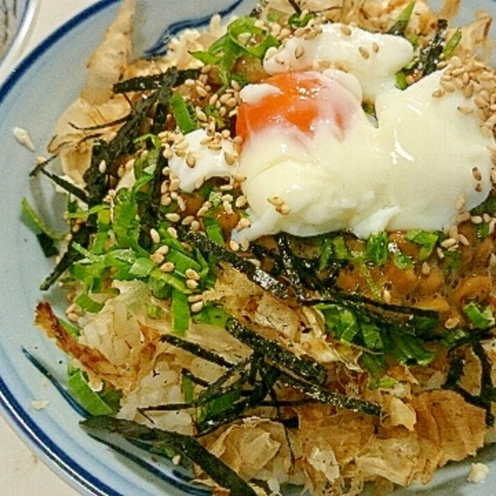 簡単、美味しい★豆腐納豆丼